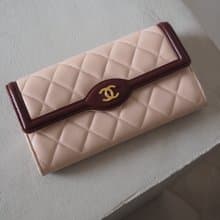 CHANEL シャネル バイカラー ロング ウォレット 長財布 ピンク ボルドー ヴィンテージ
