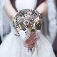 蒸汽朋克 steampunk 婚慶 婚禮攝影 齒輪花 金屬 新娘手捧 花束