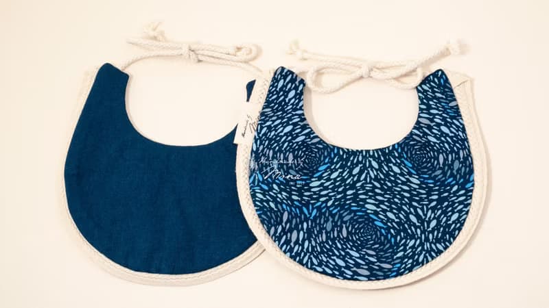 Handmade by Mina 【AGF 系列】海洋小魚男寶寶綁帶圍兜 彌月禮