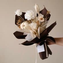奢華白金花束 永生花束 情人節花束
