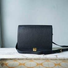 尋寶復古古董包-Pascal Morabito法國製簡約黑色壓紋皮革方包