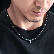 奧法.Alpha 天然黑火山岩 青金鳳凰 男礦石925純銀項鍊 覺知力量