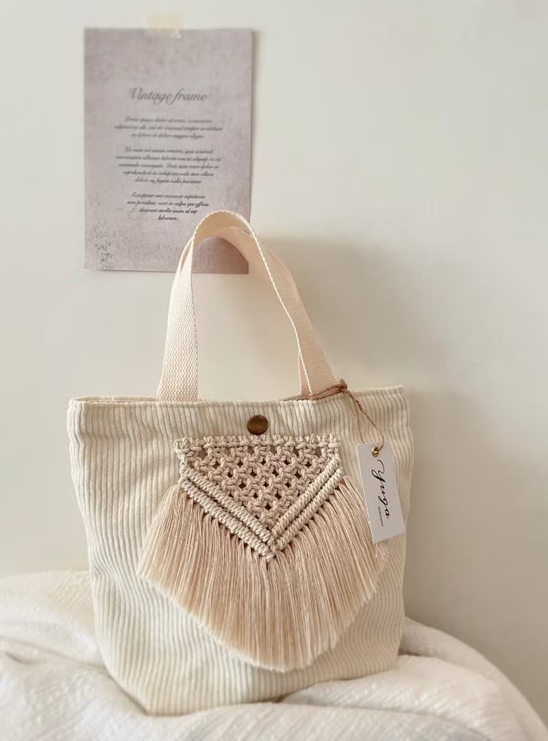 Macrame/日系小清新風/編織圖騰手提包