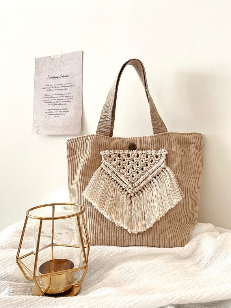 Macrame/日系小清新風/編織圖騰手提包