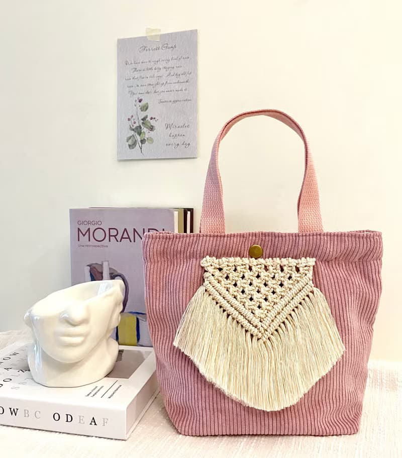 Macrame/日系小清新風/編織圖騰手提包