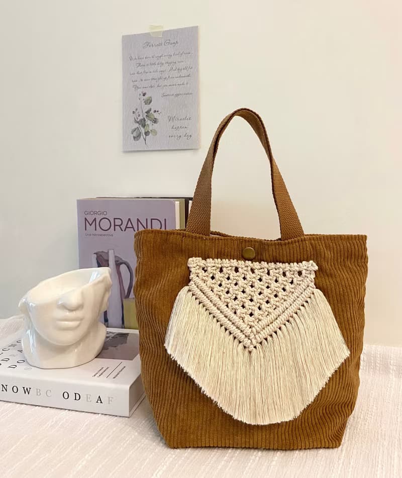 Macrame/日系小清新風/編織圖騰手提包