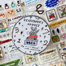 開心動物園/復古文具店/7公分切膜紙膠帶/附離型紙