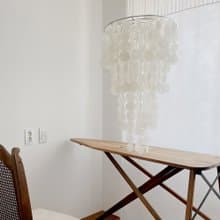 PRE-MADE| Finnish Restr.(Flat)-White-Round-XXL | Shell Wind Chime Mobile |#0-446