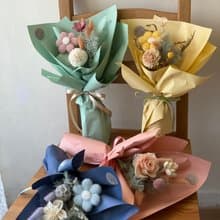 乾燥索拉+毛氈太陽花 畢業花束