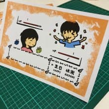 生日卡片-寶可夢戰鬥 手繪 卡片代寫