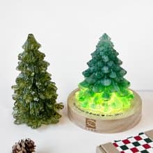 【聖誕禮盒】水晶聖誕樹+雷雕燈座 | 交換禮物 聖誕禮物 | 橄欖石