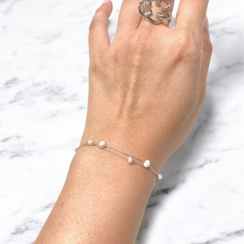 雙層天然淡水珍珠手鏈