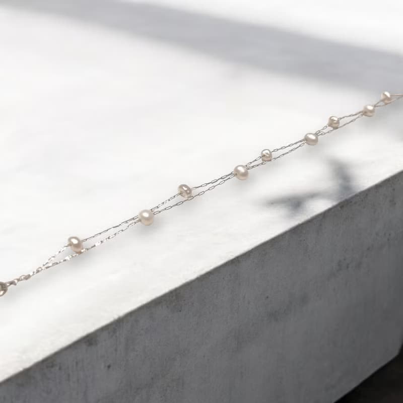 雙層天然淡水珍珠手鏈