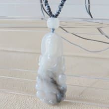 本命年【吉祥如意】六字箴言路路通+冰烏雞觀音翡翠項鍊SA11