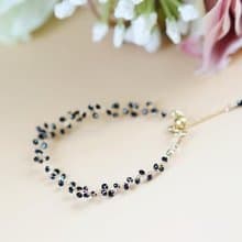 オリジナル ブラックスピネル 蔓のブレスレット 目標達成 才能開花　重ね付けにも