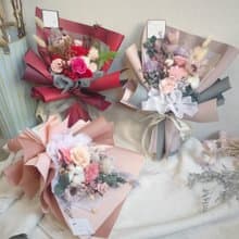 溫暖祝福康乃馨永生花束 母親節花束 永生花 乾燥花束