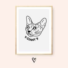 Custom cat portrait (DIGITAL FILE)  Funny handdrawn pet portrait