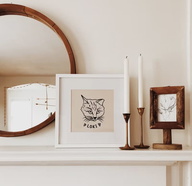 Custom cat portrait (DIGITAL FILE)  Funny handdrawn pet portrait