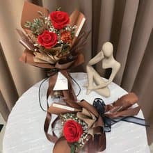 摩卡紅永生花束 情人節花束 七夕花束 求婚花束 告白花束