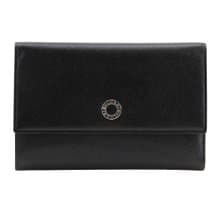 【日本直送】ブルガリ BVLGARI ロゴボタン 二つ折り財布 中長財布 レザー 黒 ユニセックス【中古】