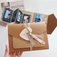 現貨 / 奶茶信封造型機關三折手工卡片書 / 生日 手工創意卡片