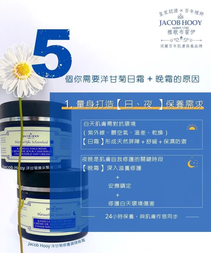 Jacob Hooy雅歌布霍伊 | 洋甘菊煥采緊膚日霜150ml