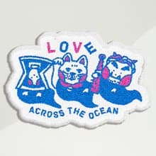 原創插畫 飄洋過海 守護幽靈 絨毛地毯 招財貓 桃太郎鬼 地墊