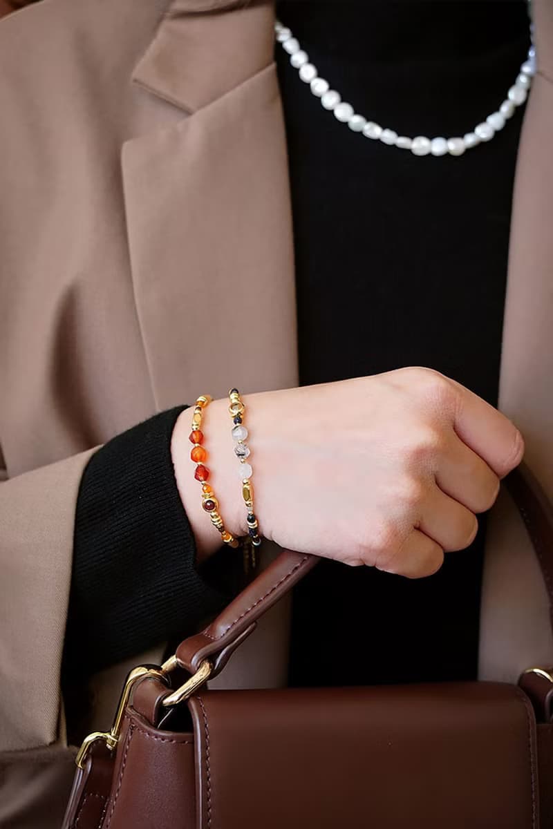 事業 x 黑髮晶 拉長石 藍金沙 18K金 手作 磁扣【星空浩瀚】手鍊