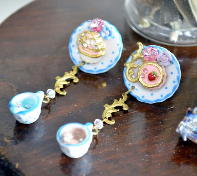 TIMBEE LO 法式甜品陶瓷餐具耳環 杯子 碟子 茶壺 茶杯