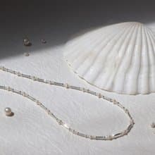 Pearl necklace—Moon I 天然珍珠純銀隔珠項鍊