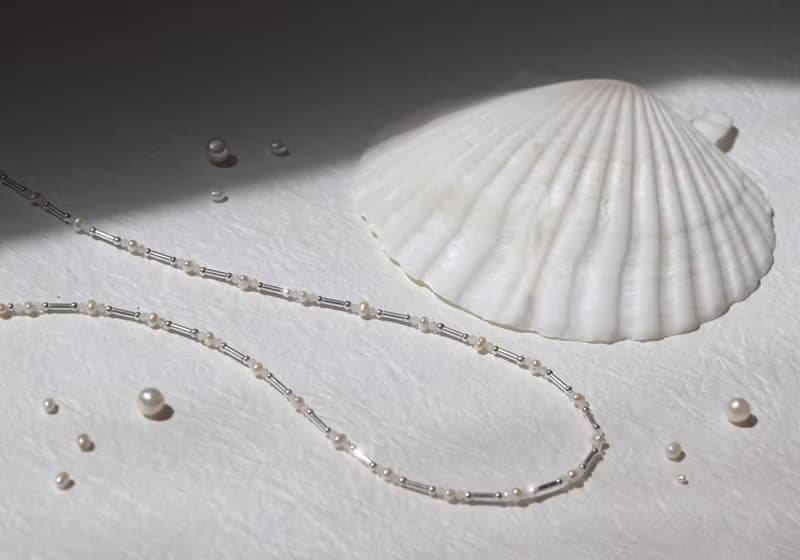 Pearl necklace—Moon I 天然珍珠純銀隔珠項鍊