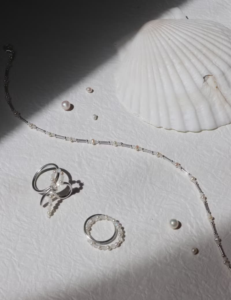 Pearl necklace—Moon I 天然珍珠純銀隔珠項鍊