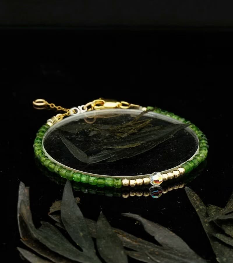 日本 Cenfill 鋼絲 2.5mm 綠透輝 14KGF Swarovski 水晶手鍊