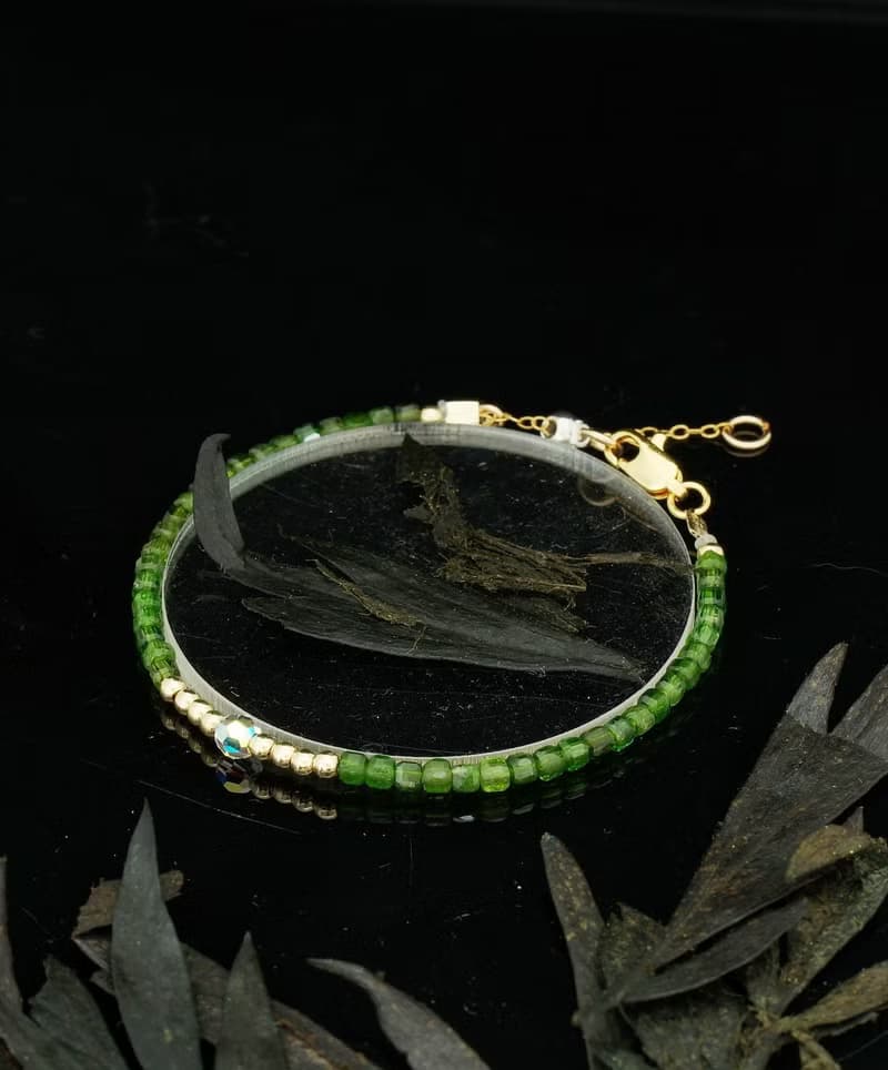 日本 Cenfill 鋼絲 2.5mm 綠透輝 14KGF Swarovski 水晶手鍊