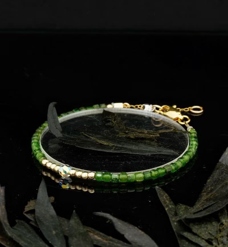 日本 Cenfill 鋼絲 2.5mm 綠透輝 14KGF Swarovski 水晶手鍊