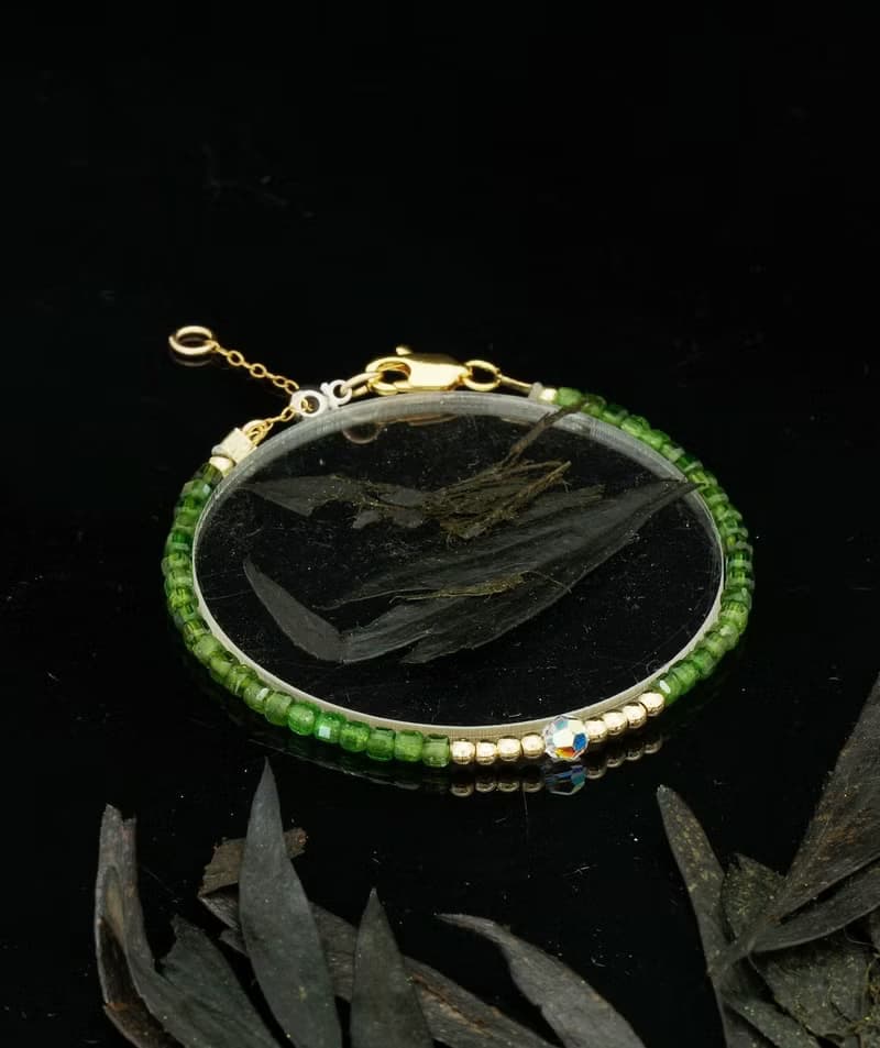 日本 Cenfill 鋼絲 2.5mm 綠透輝 14KGF Swarovski 水晶手鍊