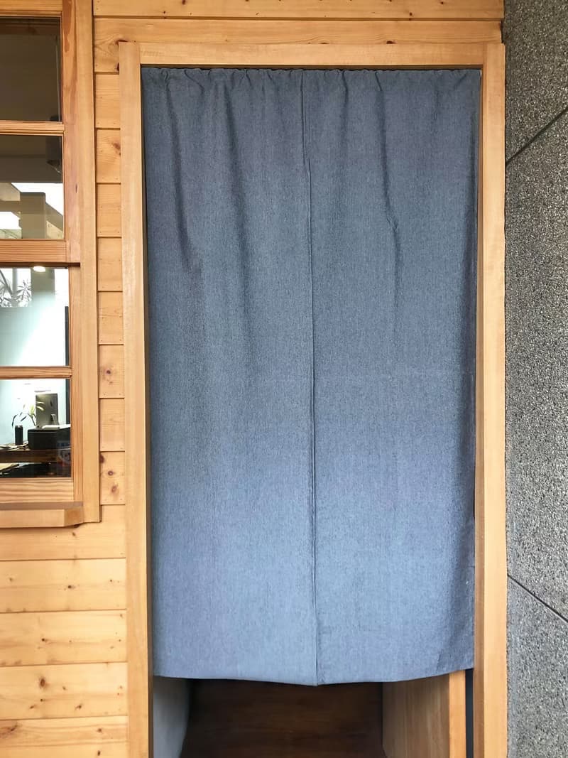 有機棉灰色日式中門簾 Organic Cotton