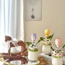 嗜花所 - 鬱金香乾燥花 盆花 情人節花束 乾燥花束 擴香花束