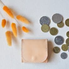 方型摺疊皮革零錢包-原色