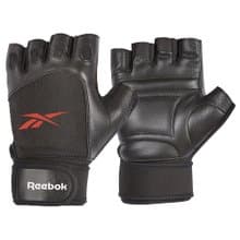 【Reebok】Lifting Gloves 短指皮革舉重手套 - Black/Red