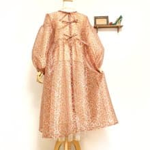 小花柄バルーンシアーワンピース