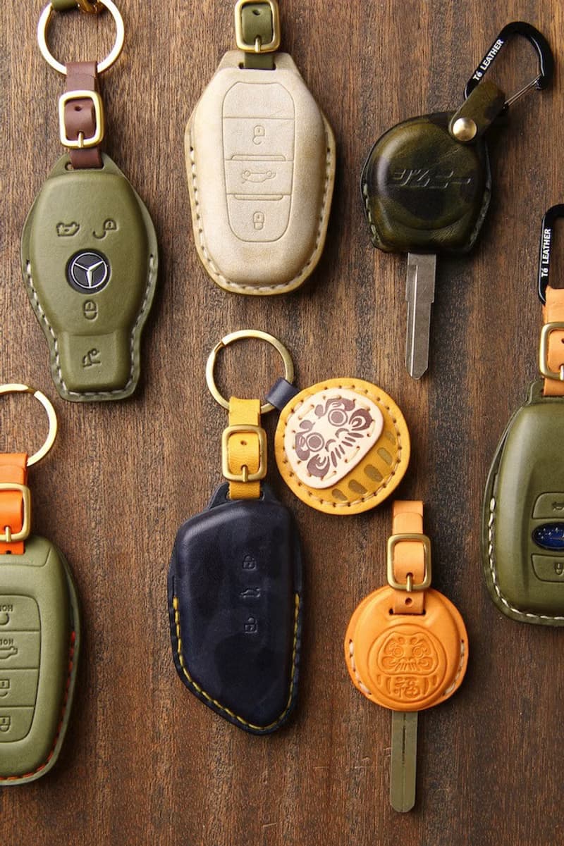 茶皮  SUZUKI 台鈴 SUI 125 機車鑰匙皮套 達摩 福神 富士山