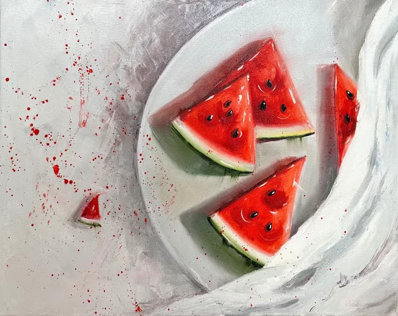Fresh Watermelon Oil Painting