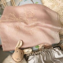 預購品 免費手綉字母 手工刺繡百搭真絲羊毛長圍巾-玉蘭花的遊樂