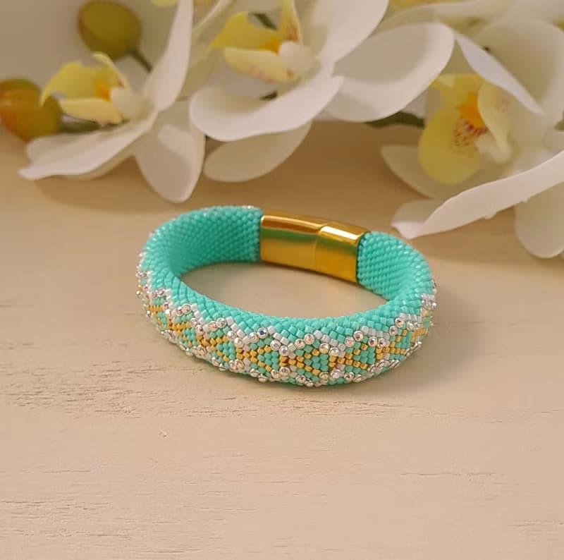 Rainbow Crystal Bracelet Crochet Bracelet For Women