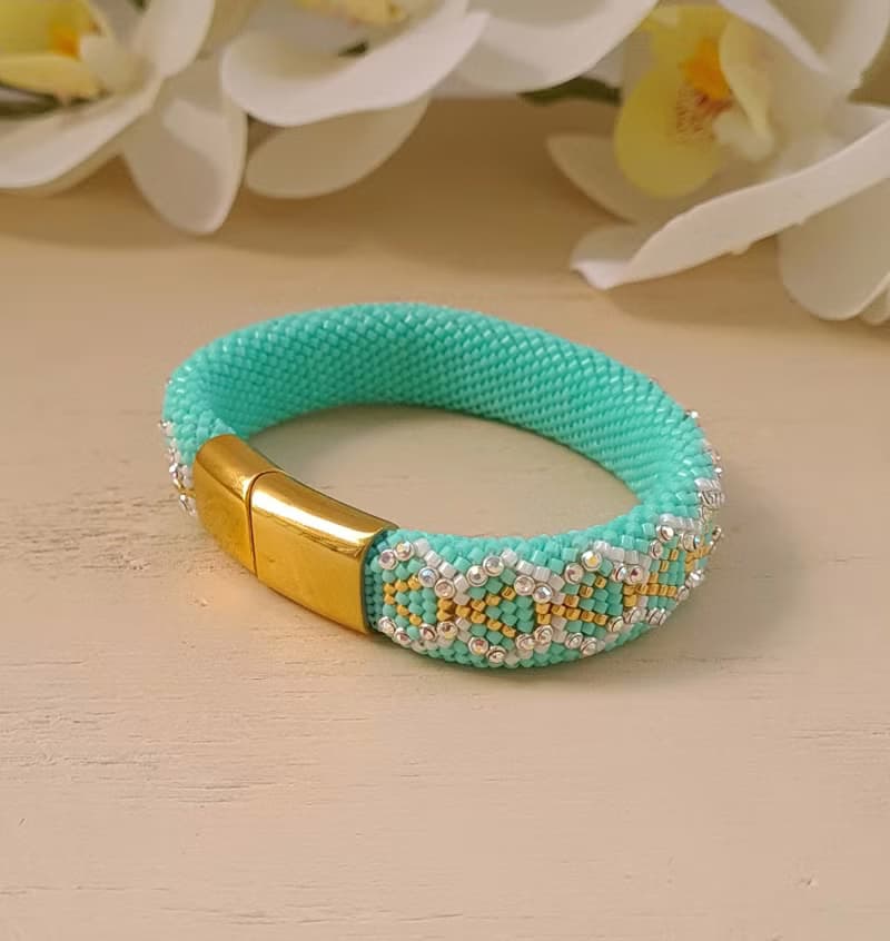 Rainbow Crystal Bracelet Crochet Bracelet For Women