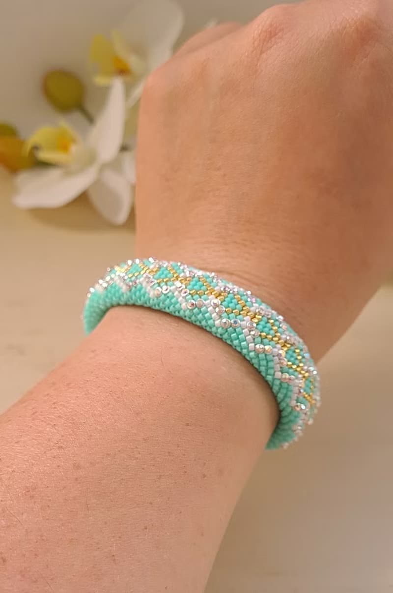 Rainbow Crystal Bracelet Crochet Bracelet For Women