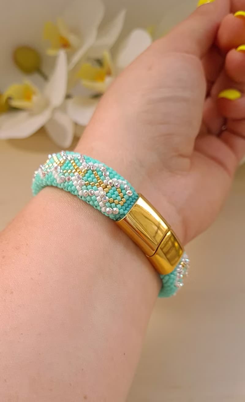 Rainbow Crystal Bracelet Crochet Bracelet For Women