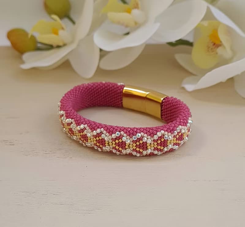 Rainbow Crystal Bracelet Crochet Bracelet For Women