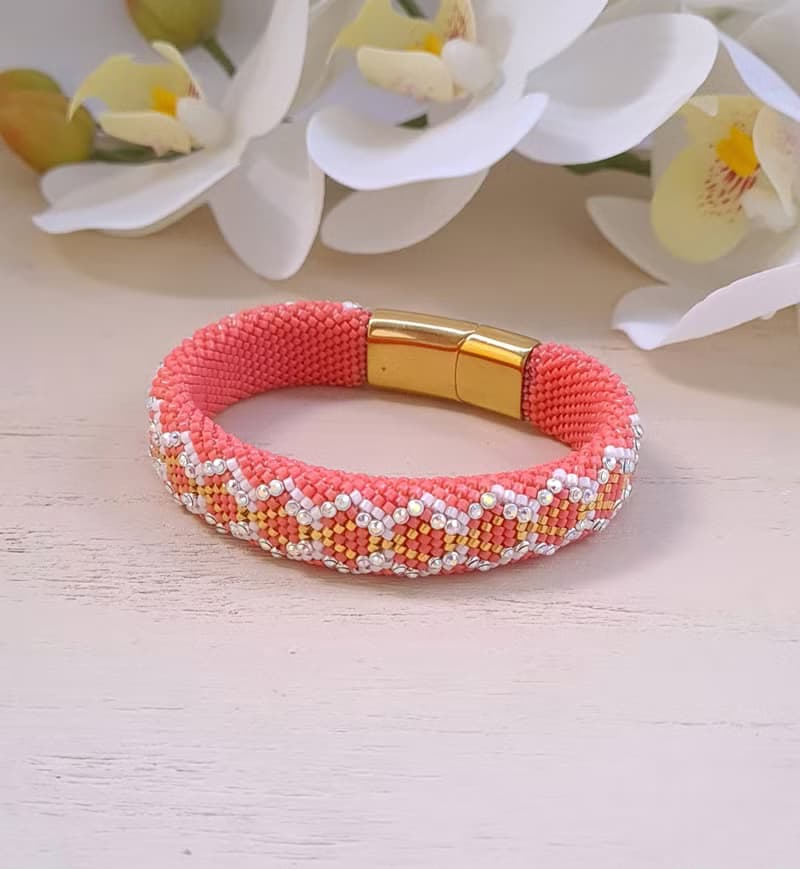 Rainbow Crystal Bracelet Crochet Bracelet For Women